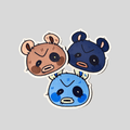 3 Cute Bears a brown bear, black bear and a blue bear