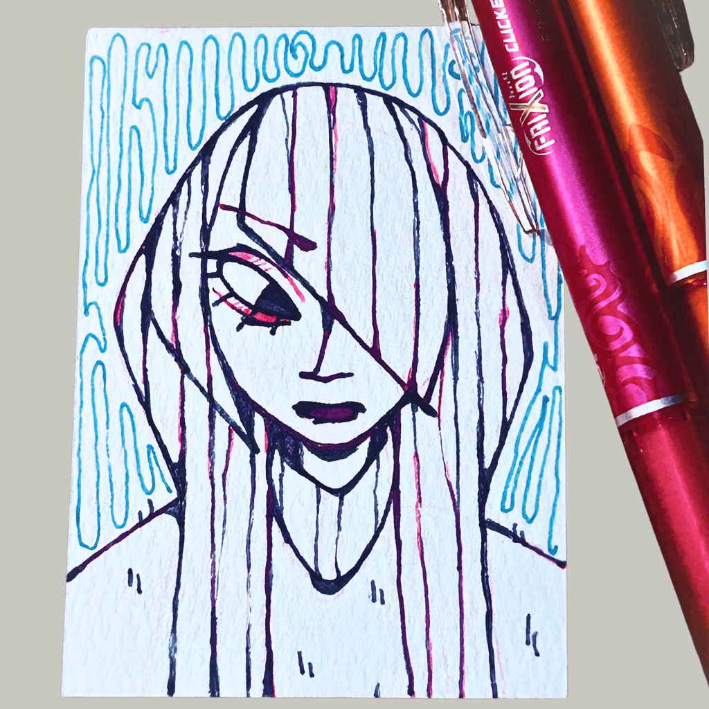 ACEO original art, Thinking