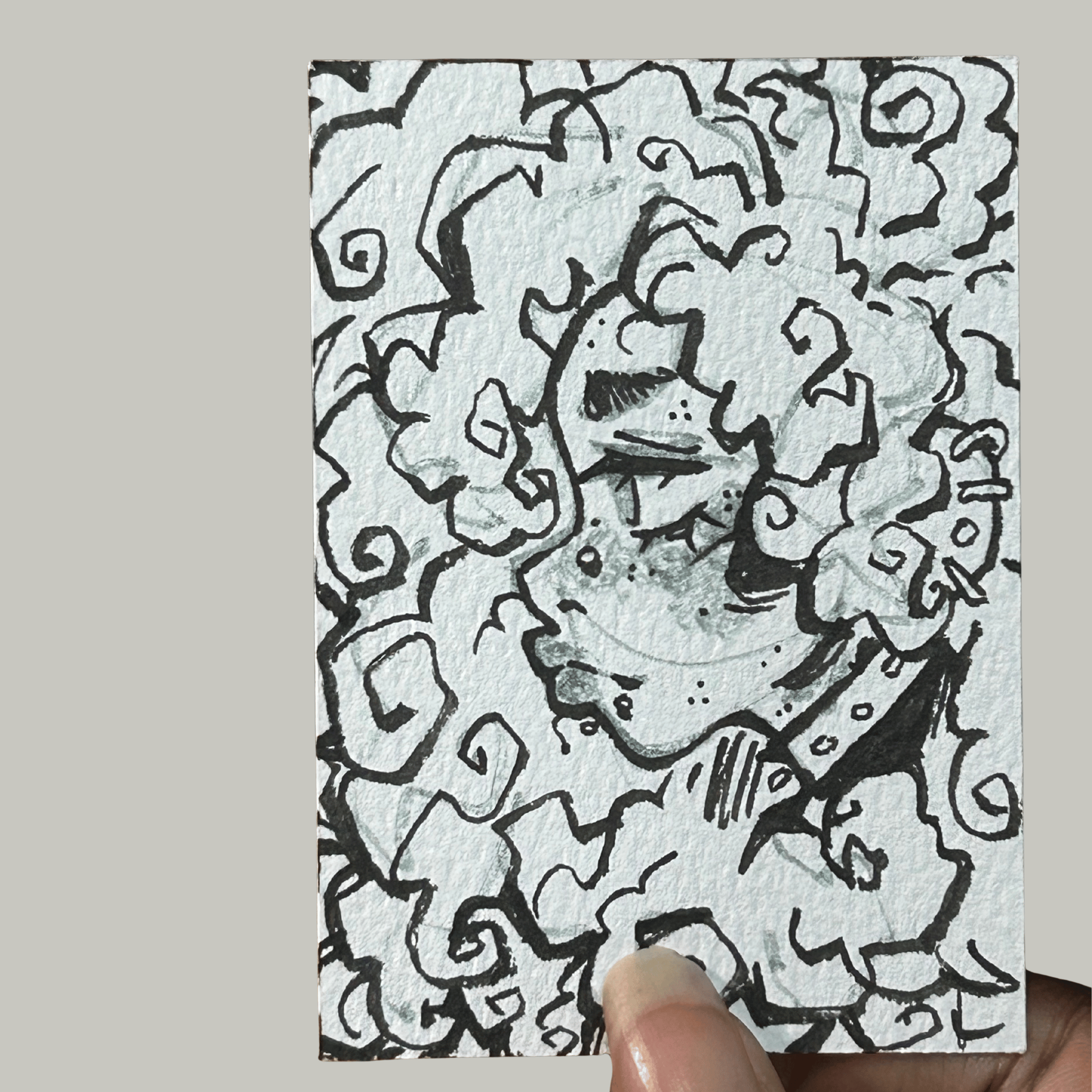 ACEO, original art, Contemplation