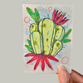 ACEO Miniature Art, original art, Cacti