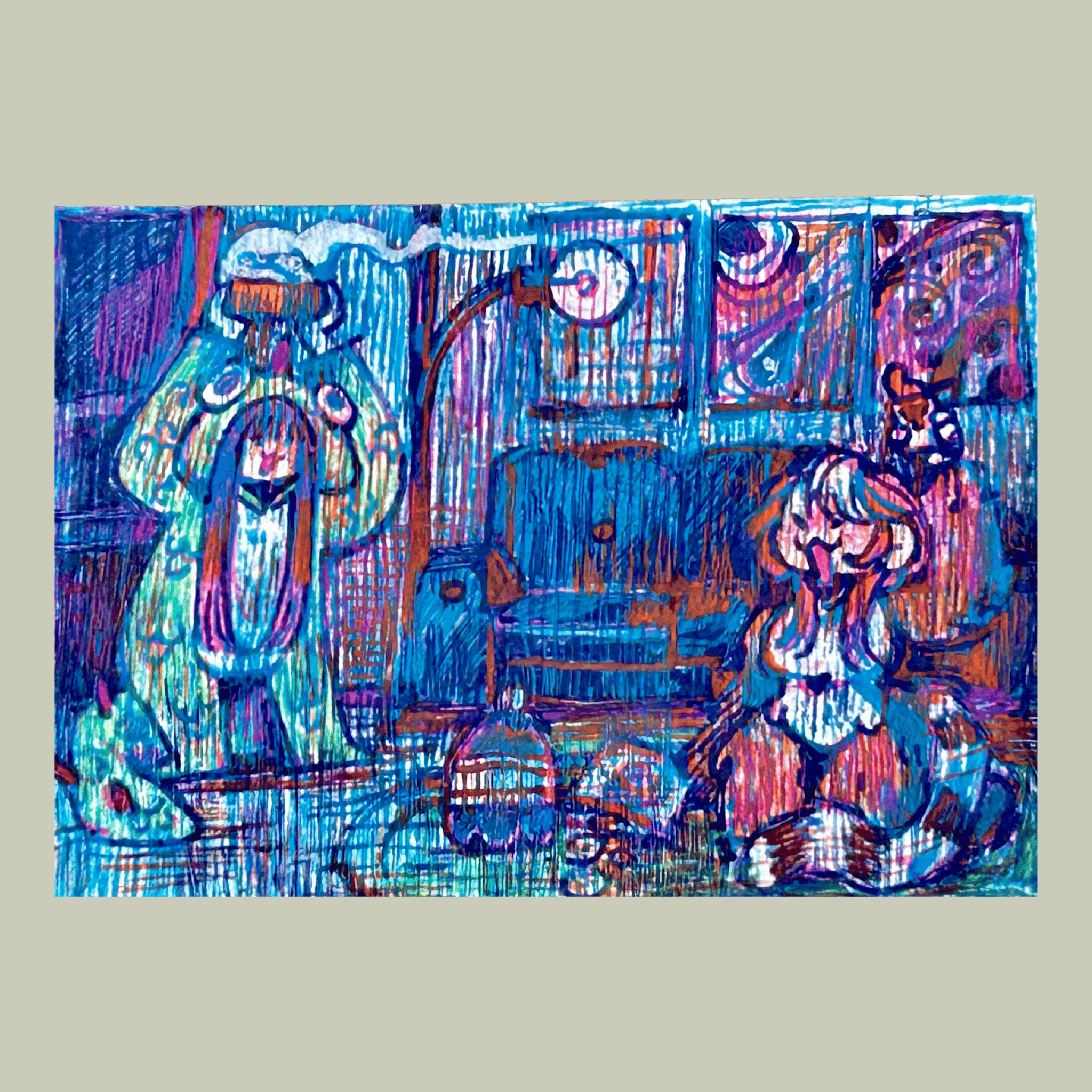 Miniature Art, original art, Slumber Party