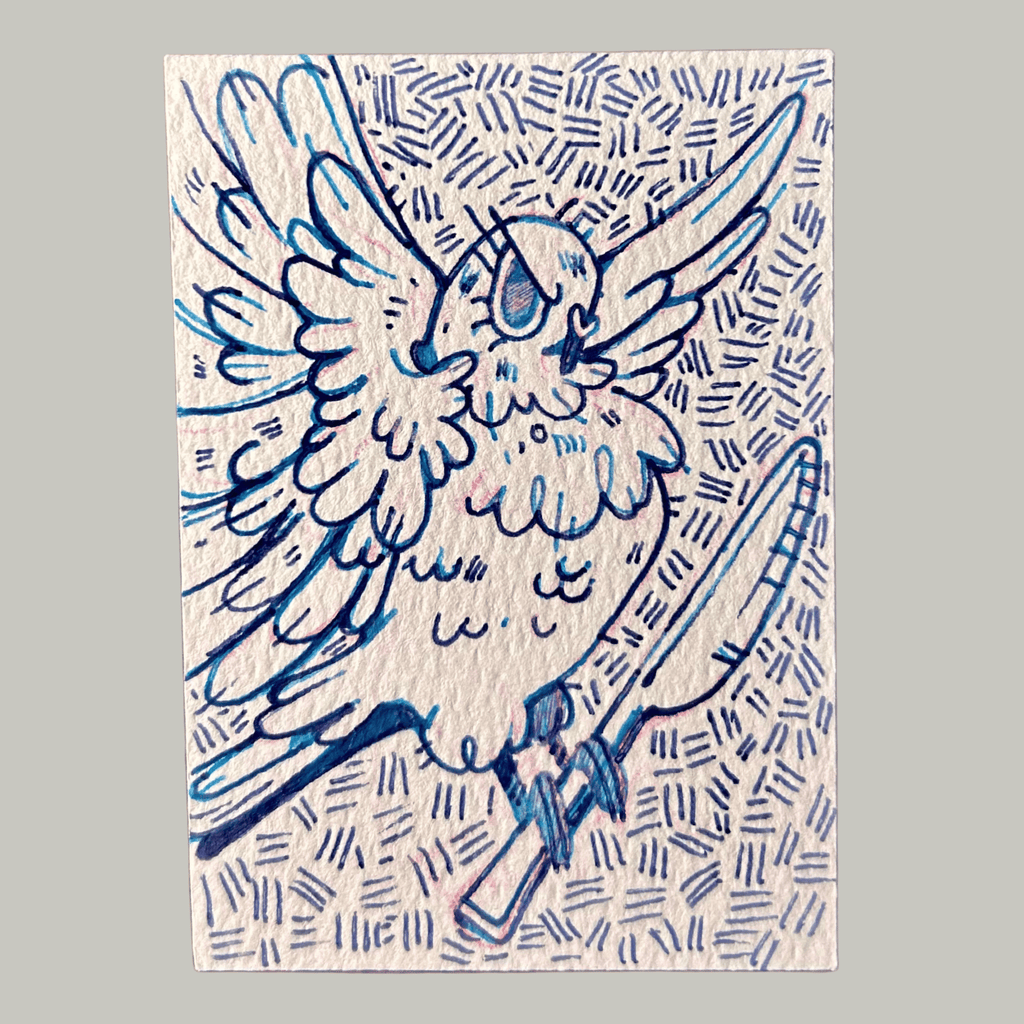 ACEO Miniature Art, original art, Pigeon 4/4