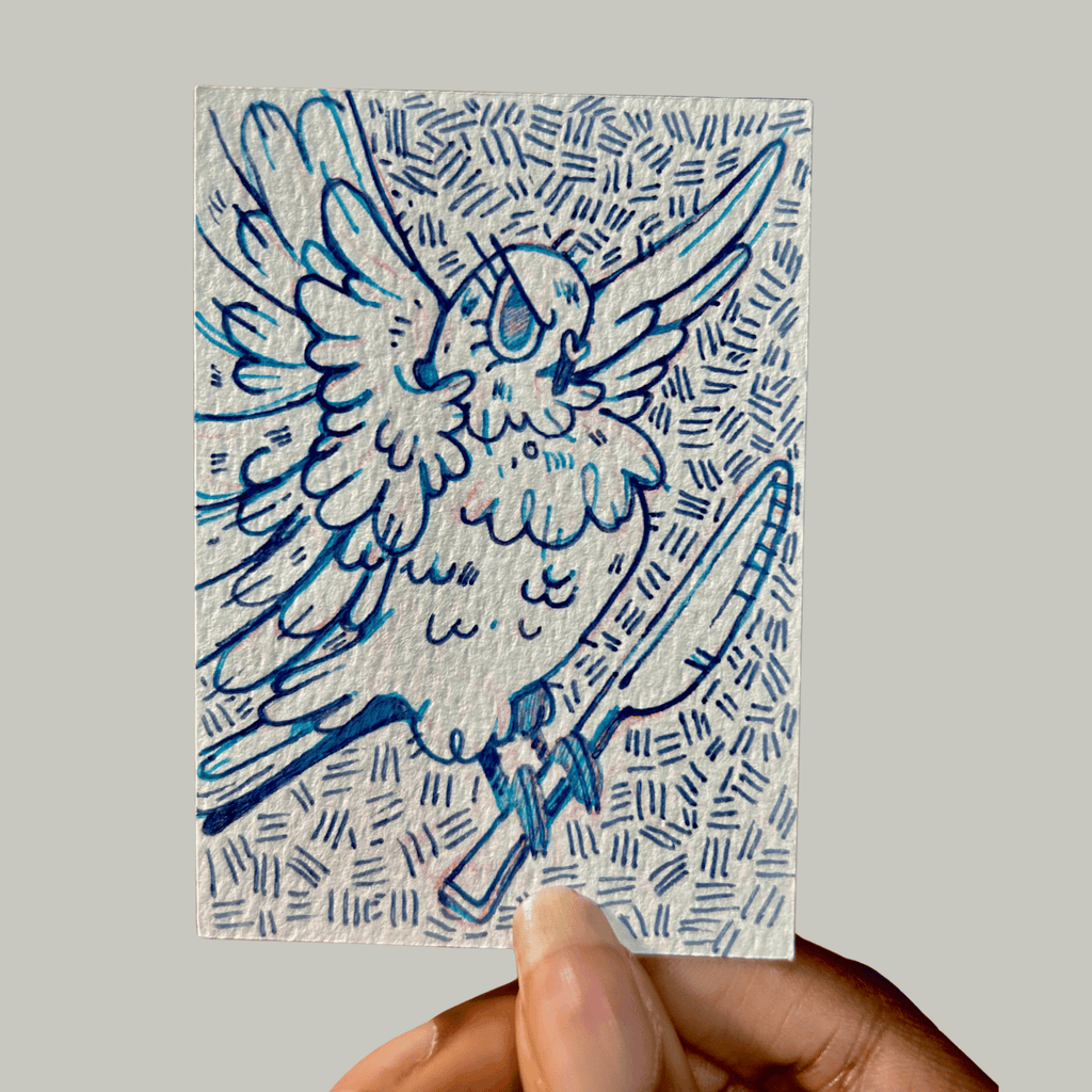 ACEO Miniature Art, original art, Pigeon 4/4