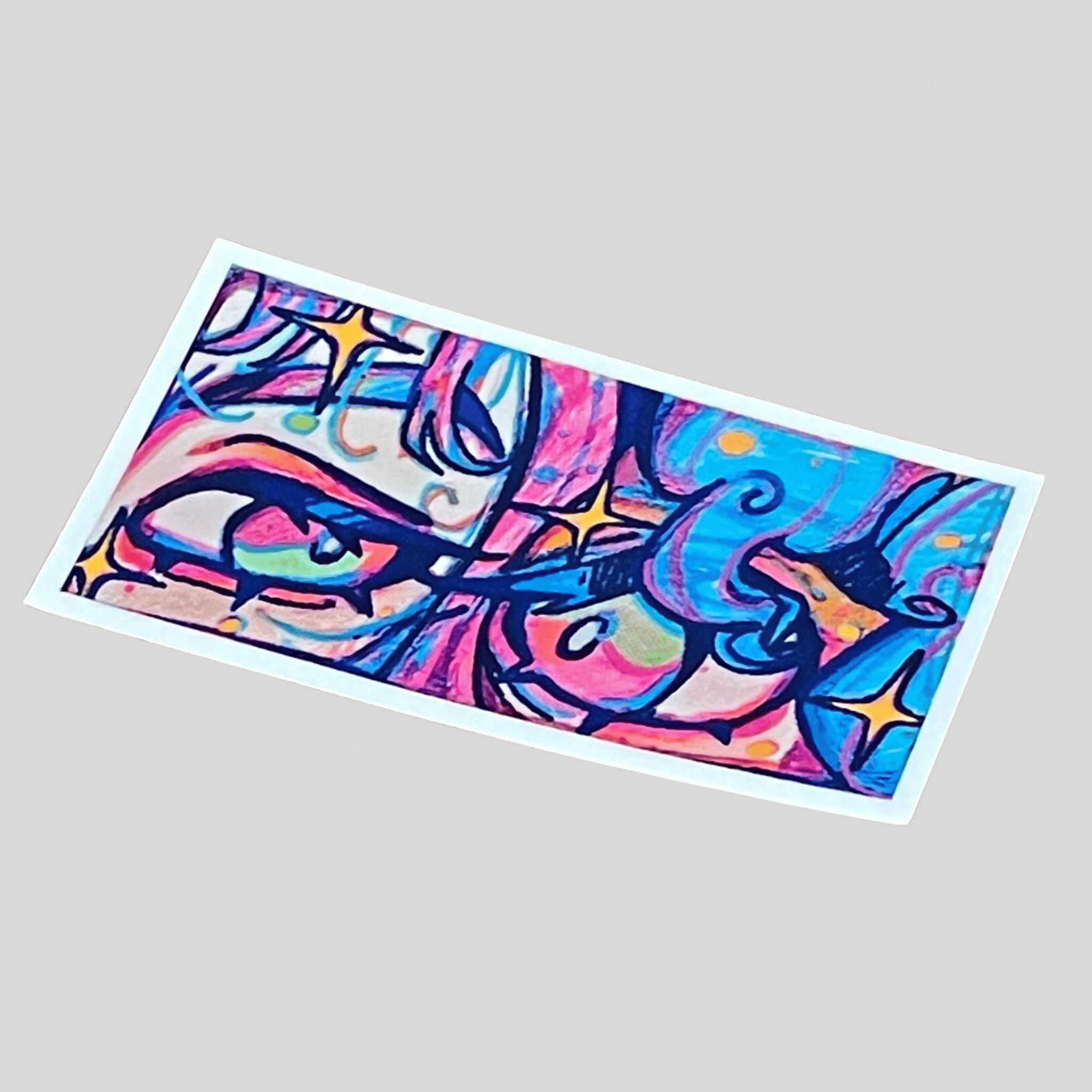 Eye Contact Sticker | Lesbian OC Art, Psychedelic Illustration