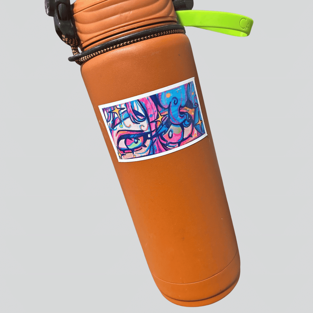 Eye Contact Sticker | Lesbian OC Art, Psychedelic Illustration