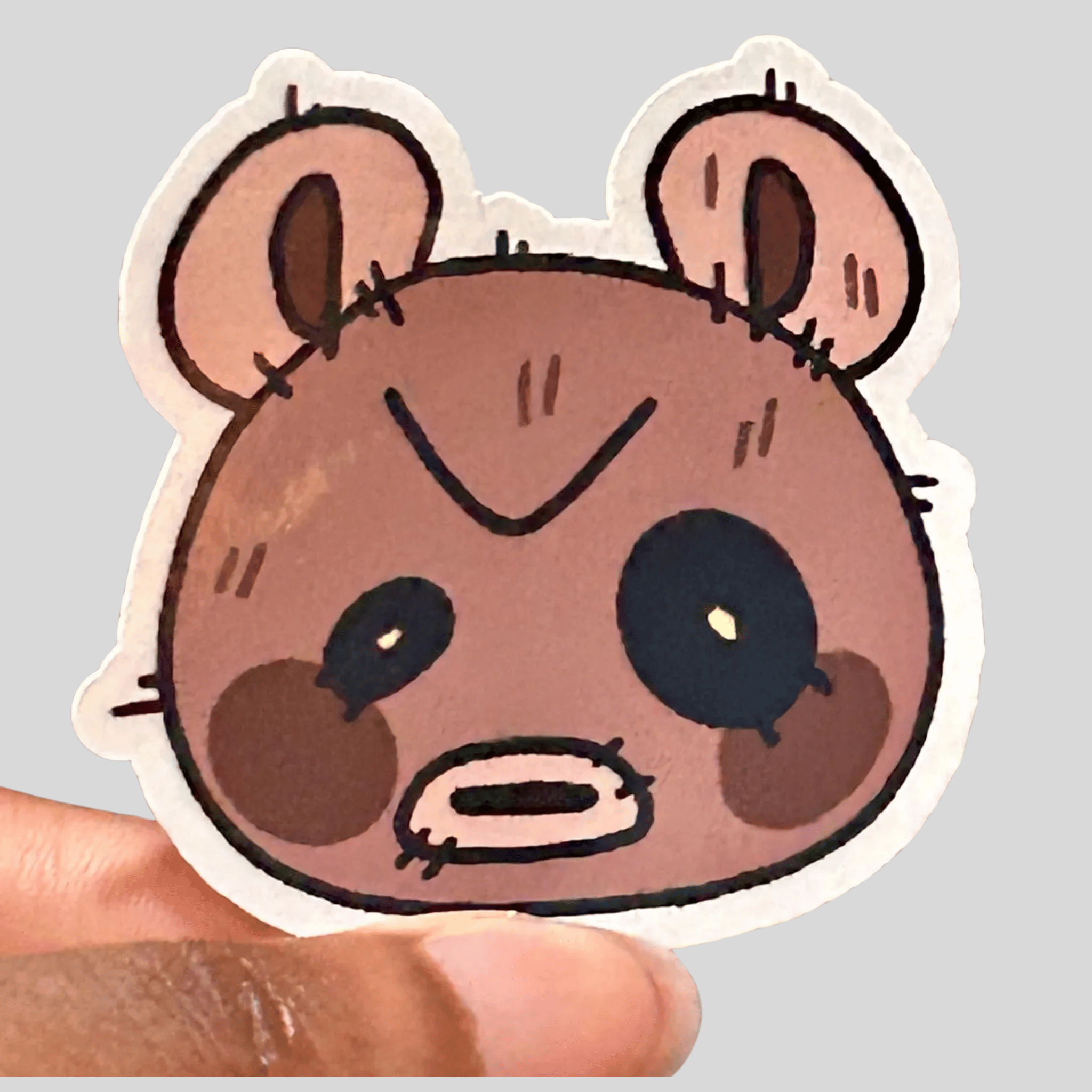 Waterproof Sticker of an Angry Brown Bear