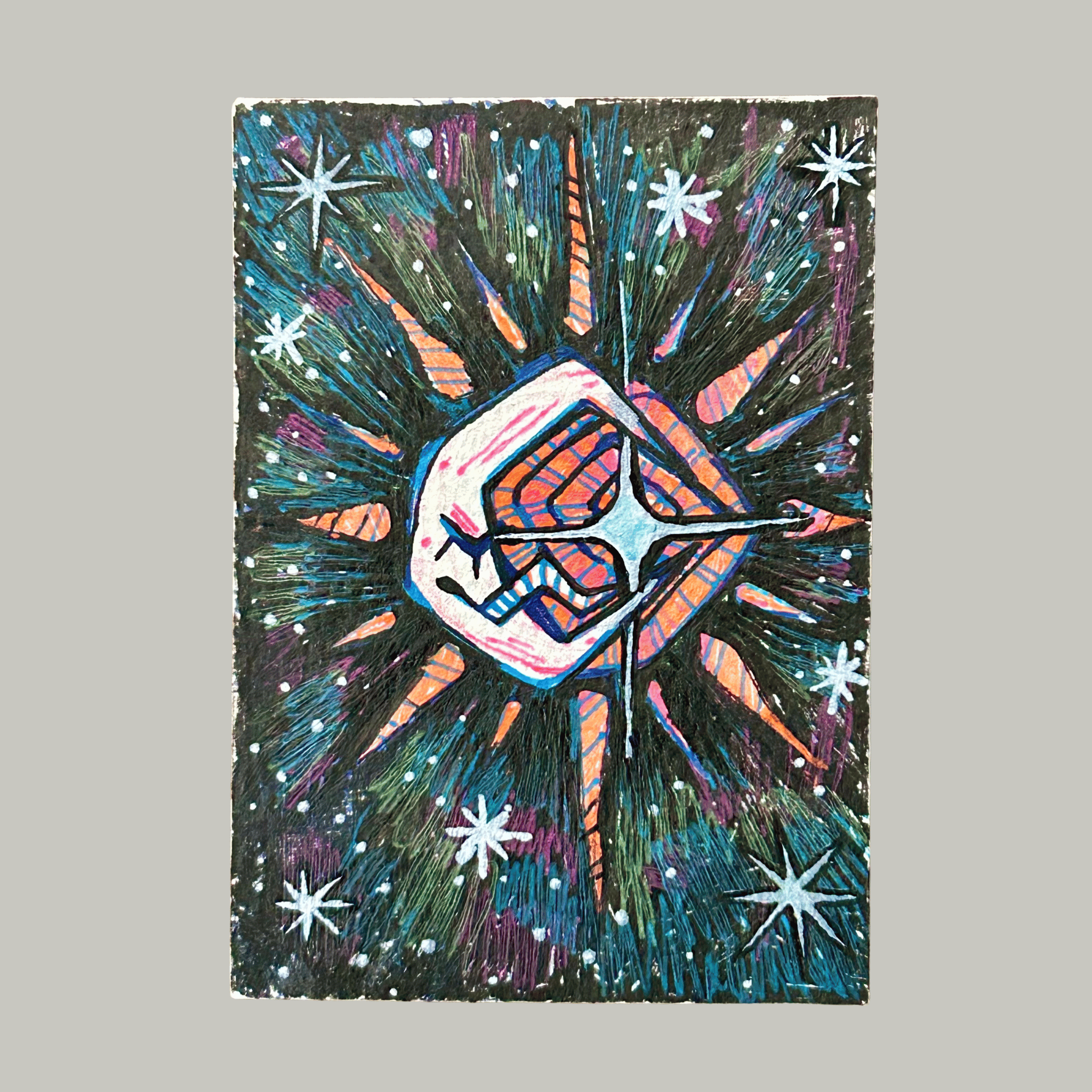 Miniature Art, original art, Sun and Moon